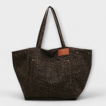 Marta™ | Borsa a Spalla in Tela con Stampa Leopardo