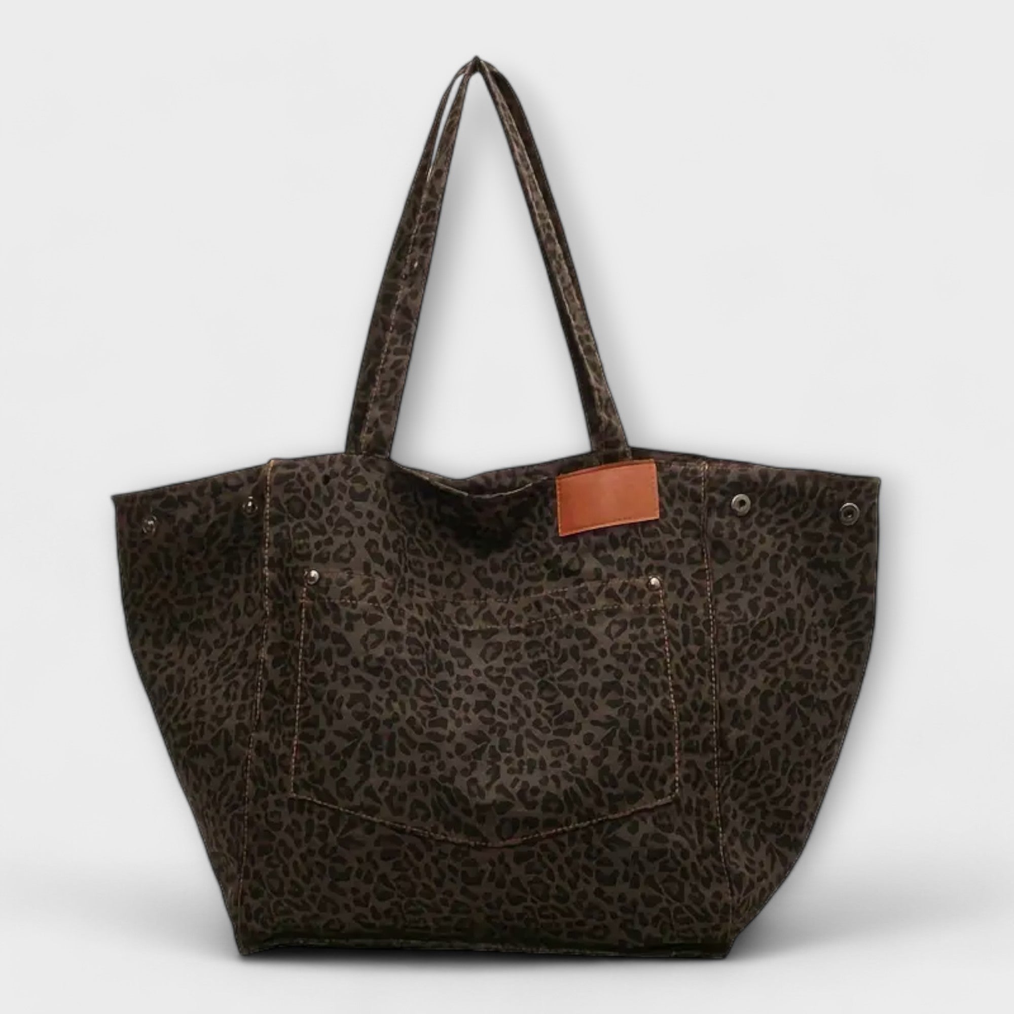 Marta™ | Borsa a Spalla in Tela con Stampa Leopardo